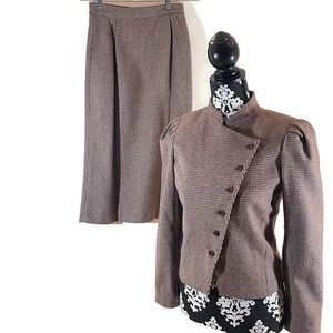 Vintage Women’s Wool Asymmetrical Brown/Beige Suit